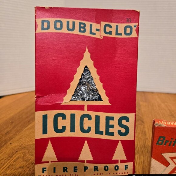 Rare 50s Christmas Packaging Lot, DOUBL-GLO Icicles BriteStar Box Hooks Included - Picture 2 of 6
